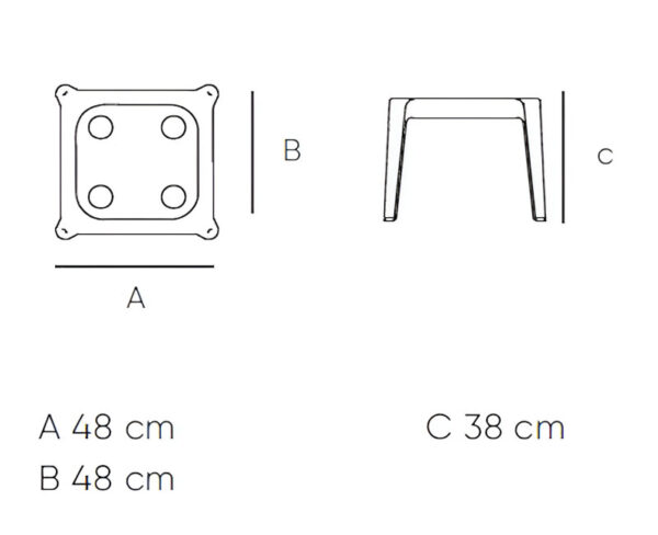 Medidas de la mesa auxiliar Mini