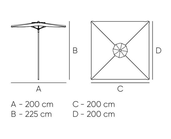 Medidas parasol Ágora