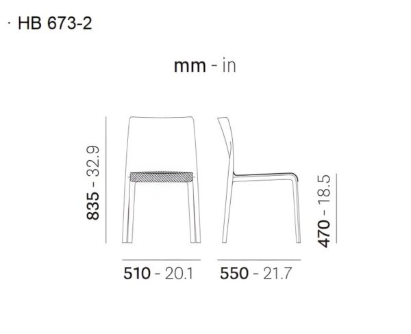 Mesures Cadira Volt HB 673-2