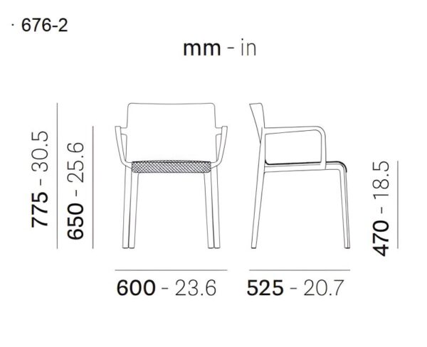 Medidas Sillón Volt 676-2