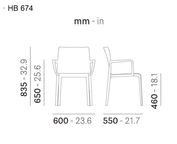 Medidas Sillón Volt HB 674