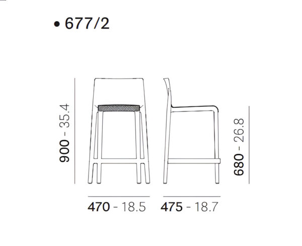 Medidas Taburete Volt 677-2