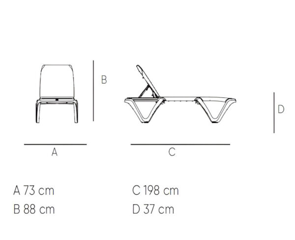 Medidas de la tumbona Eva Pro