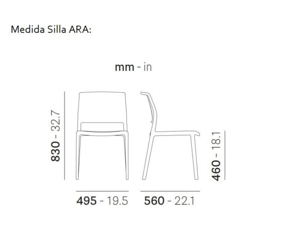 Mesures cadira Ara 310