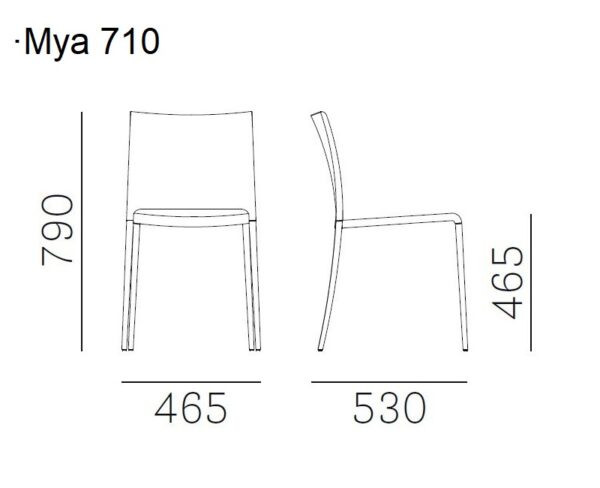 Mesures Cadira de braços Mya 710