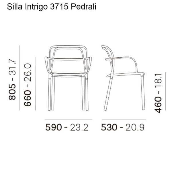 Medidas sillón Intrigo 3715