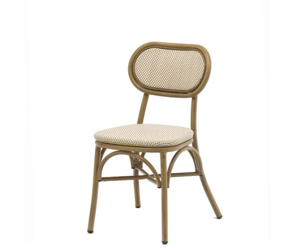 Silla Traviata estructura deco bambú y acabado textilene Latte