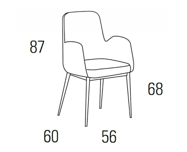 Mesures Cadira de braços A54-058